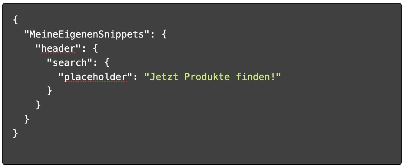 Der Screenshot zeigt den Code, der eigene Textbausteine erstellen lässt