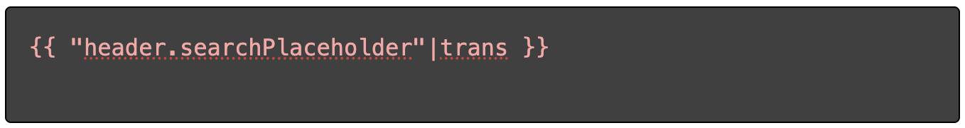 Das Bild zeigt die Notation um den "Trans" Filter in Shopware`s Twig aufzurufen