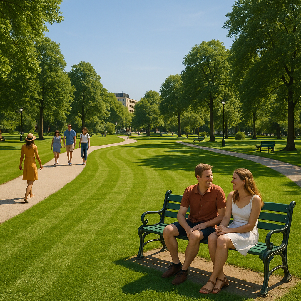 KI generiertes Bild durch sora.com von einer Situation in einem städtischen  Park