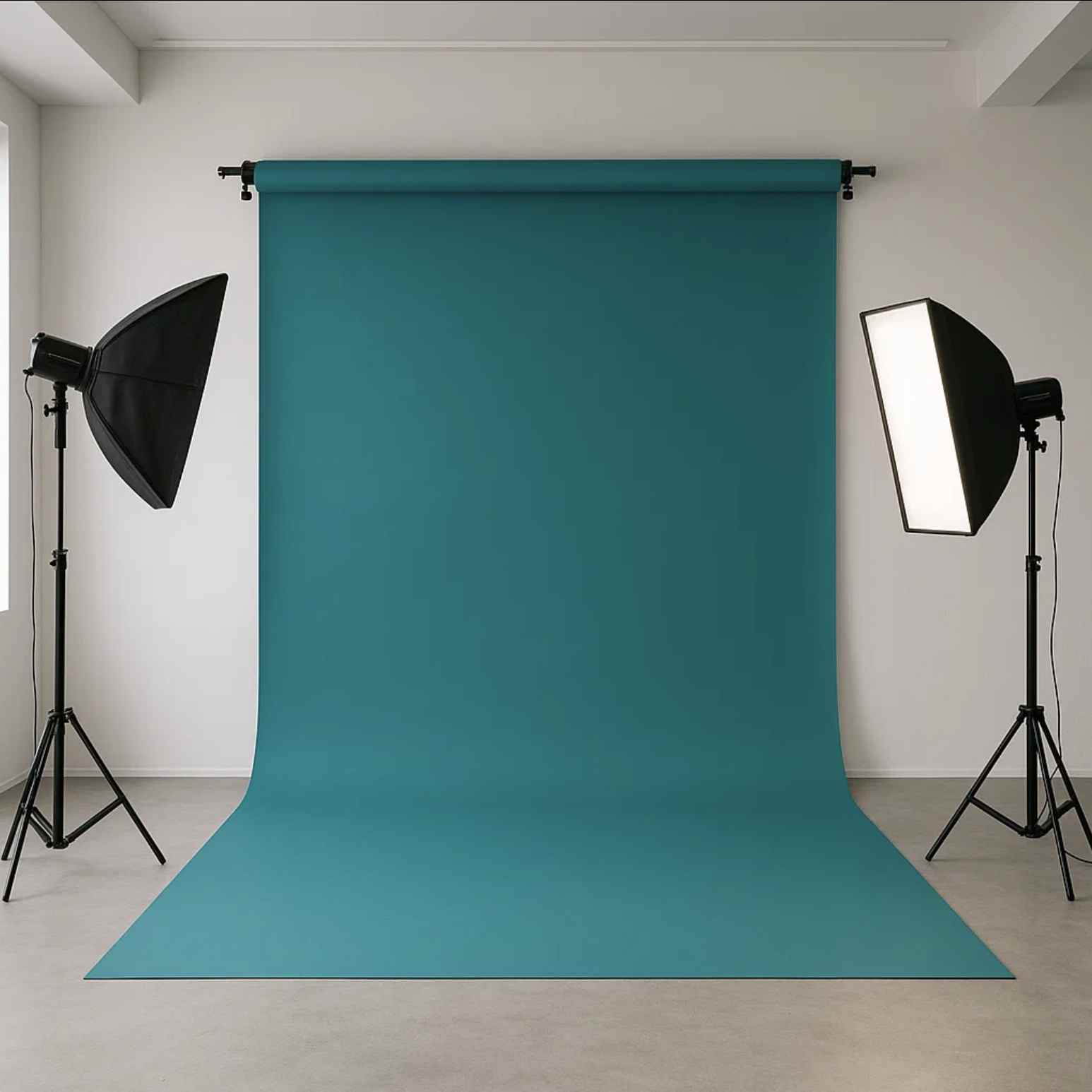 Das Bild zeigt eine Hintergrundfolie in einem fotografischen Studio